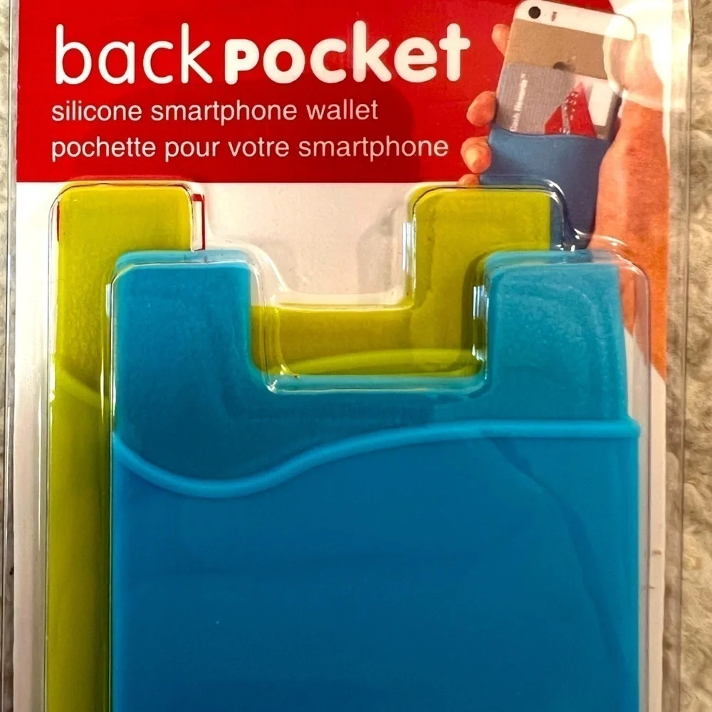 DCI Blue & Green Silicone Smartphone Adhesive Phone Wallet Set of 2